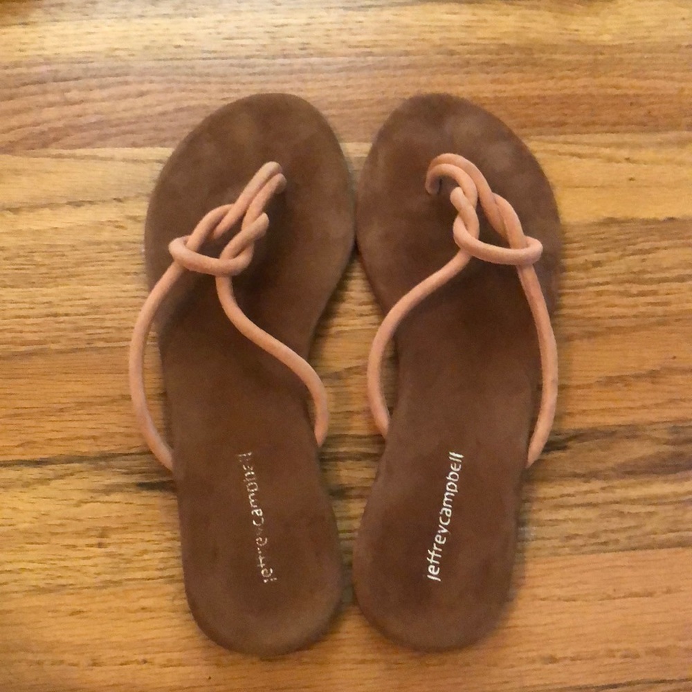 Jeffrey Campbell Brown Suede Sandal with Tan Straps
